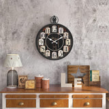 Menterry European Retro Wall Clock. Old-Fashioned Antique Design Rustic Vintage Style. Battery Operated Silent Decor Wall Clocks for Kitchen,Farmhouse,Loft,Office, (11.8" H x 9.3" W) (Black)